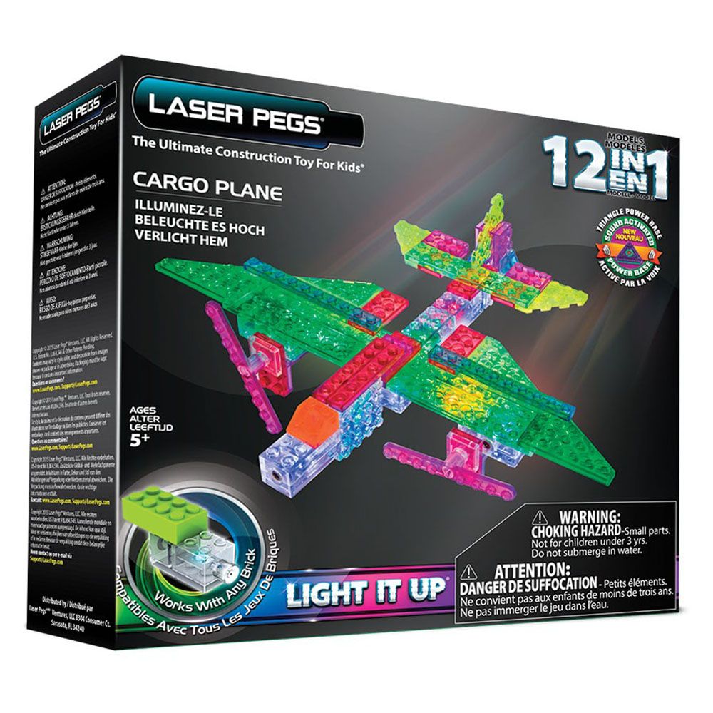 LASER PEGS, Светещ конструктор 12 в 1 - Самолет