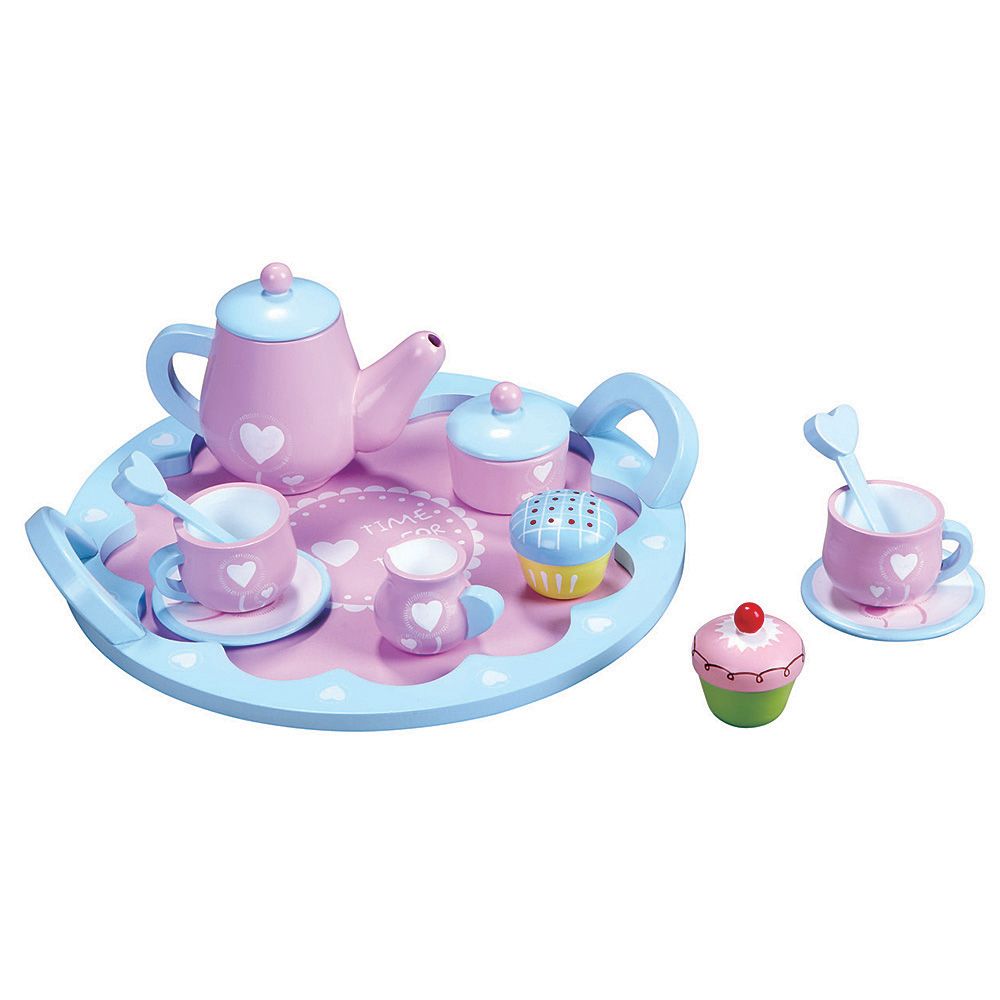 Lelin Toys, Дървен сервиз за чай, Сърца