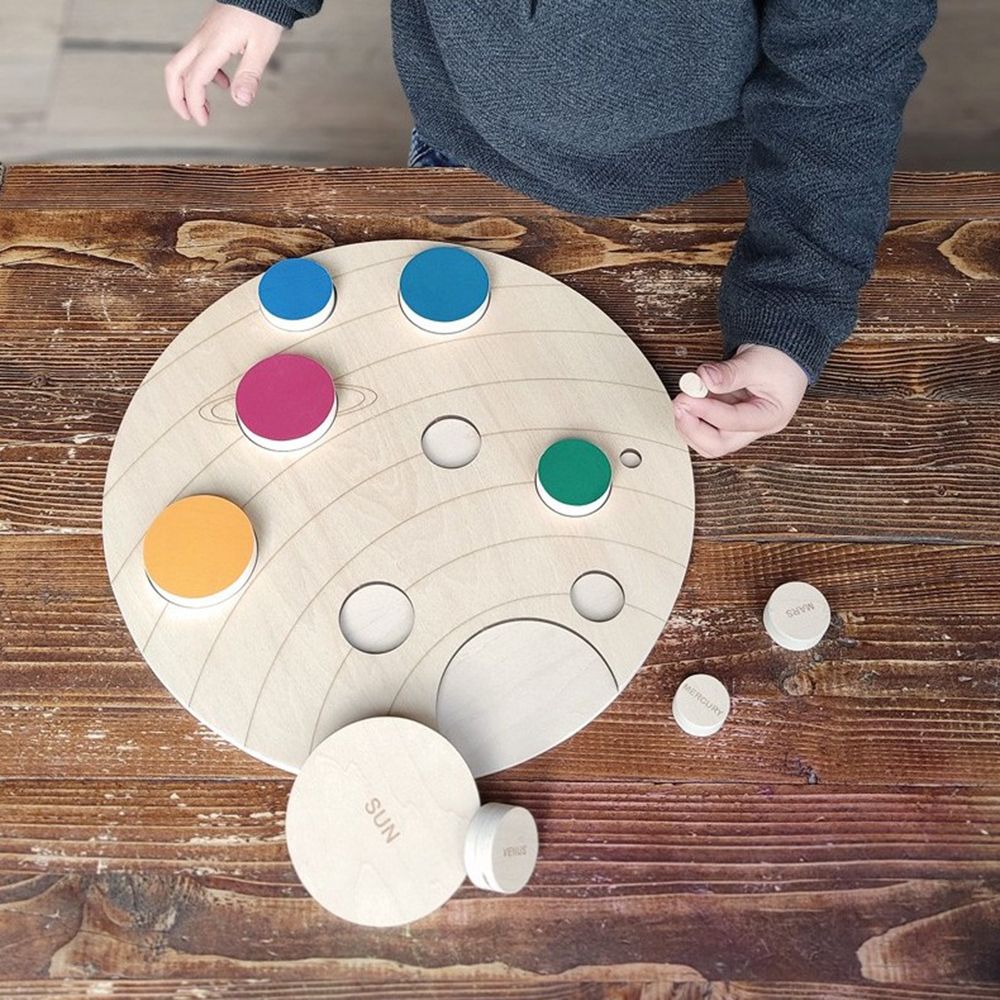 Дървен пъзел, Слънчева система, кръгъл
