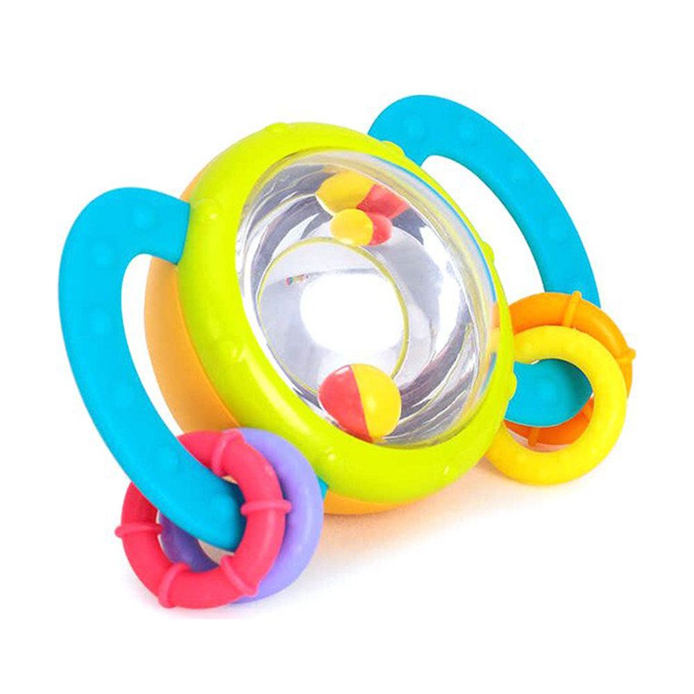 HOLA, Бебешка дрънкалка и гризалка, с цветни топчета и халки