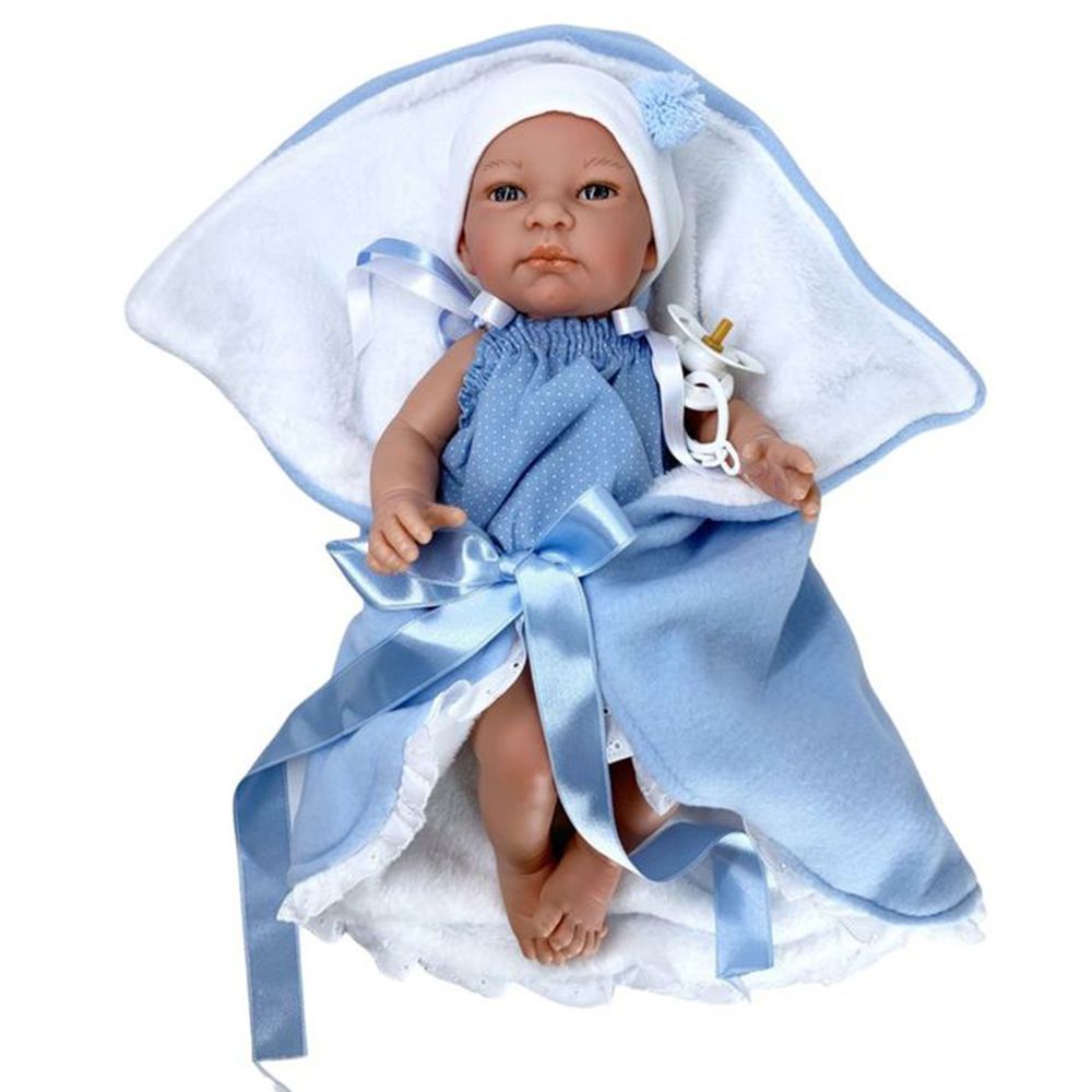 Кукла-бебе, Джон със синьо одеялце и биберон