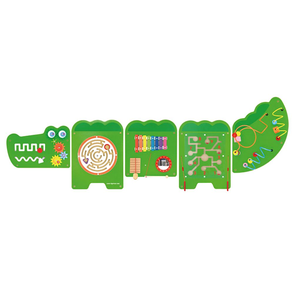 Viga toys, Голяма дървена стена с активности, Крокодил