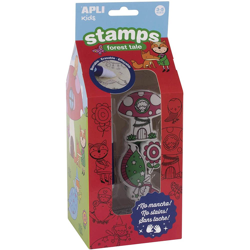 Apli kids, Комплект изтриващи се Джъмбо печати, Вълшебната гора, 7 броя