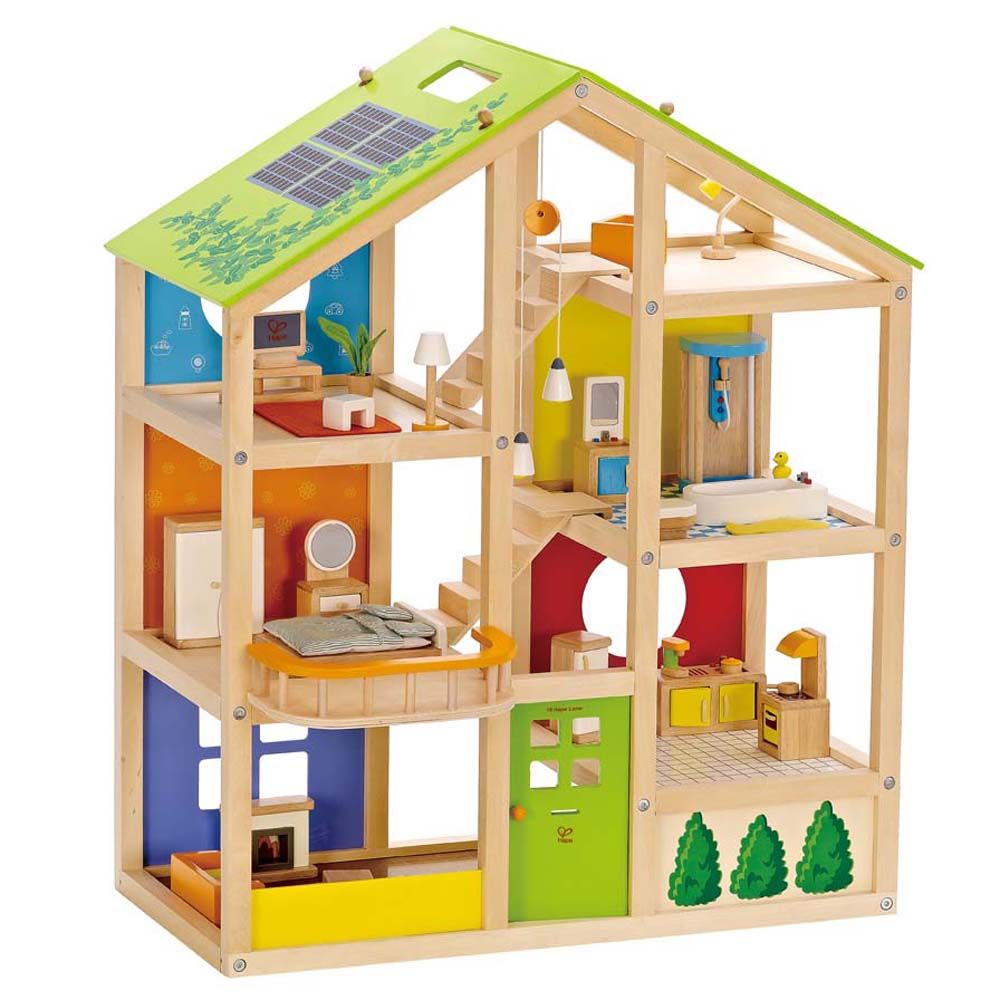 Hape, Дървена къща за кукли, Четири сезона с обзавеждане