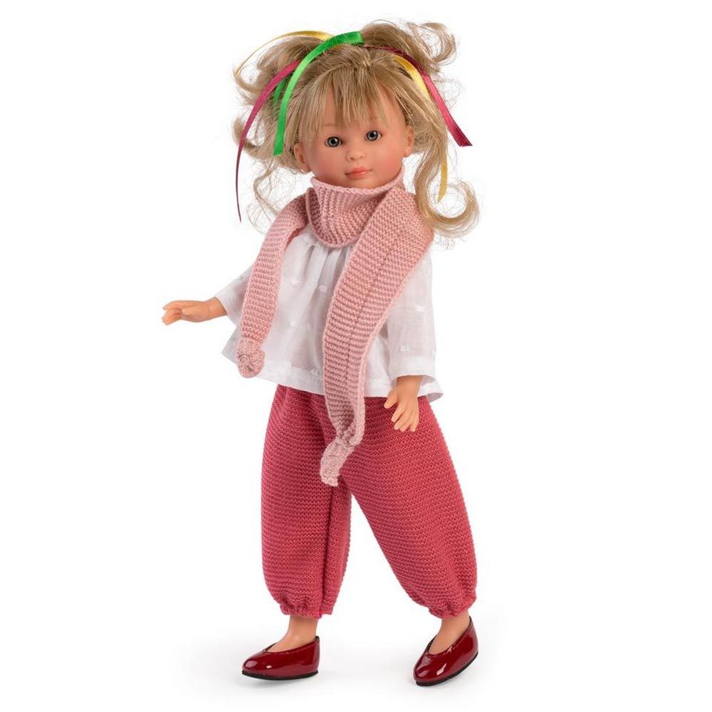 Asi, Кукла Силия, с розов шал и плетен панталон, 30 см