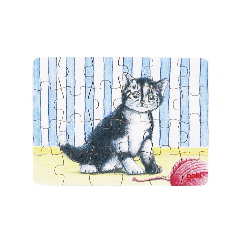 Goki, Дървен пъзел, 24 елемента, Бебета животни, Коте