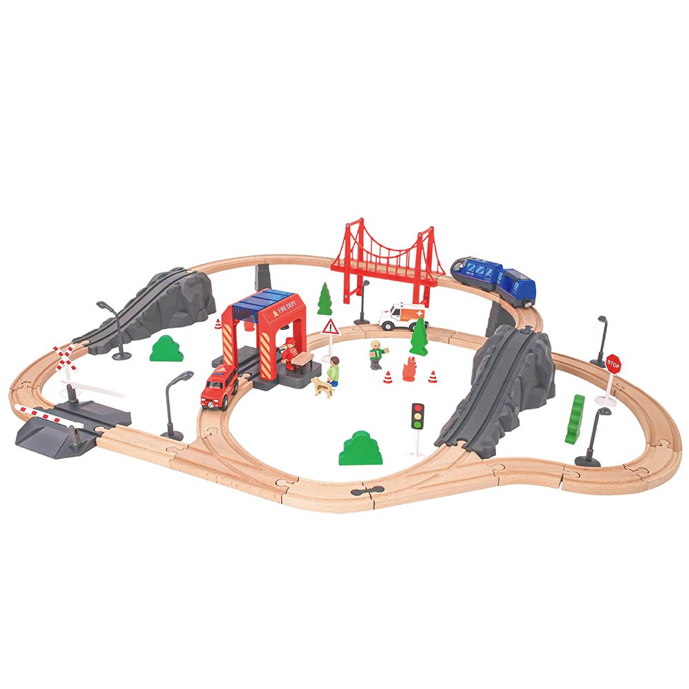 TookyToy, Дървено влакче с релси и спасителни коли