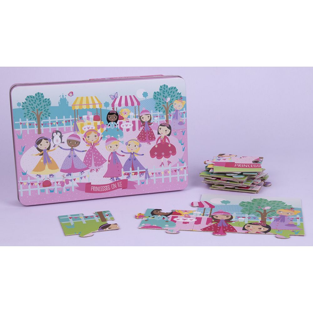 Пъзел в метална кутия, Ледени принцеси, 24 елемента