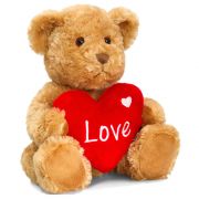 Мече Бакстър, бежово, със сърце