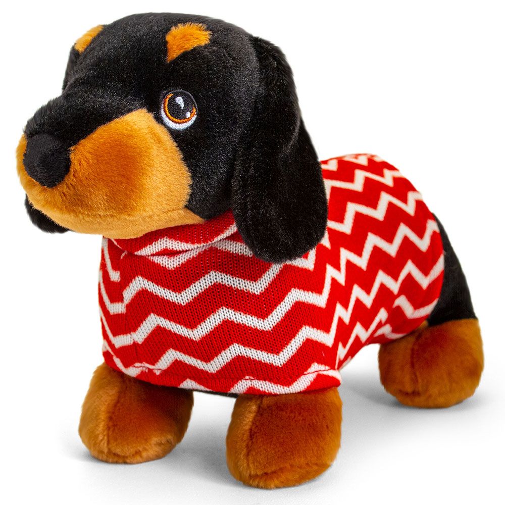 Екологична играчка, Keeleco, Куче дакел с коледен костюм, 25 см