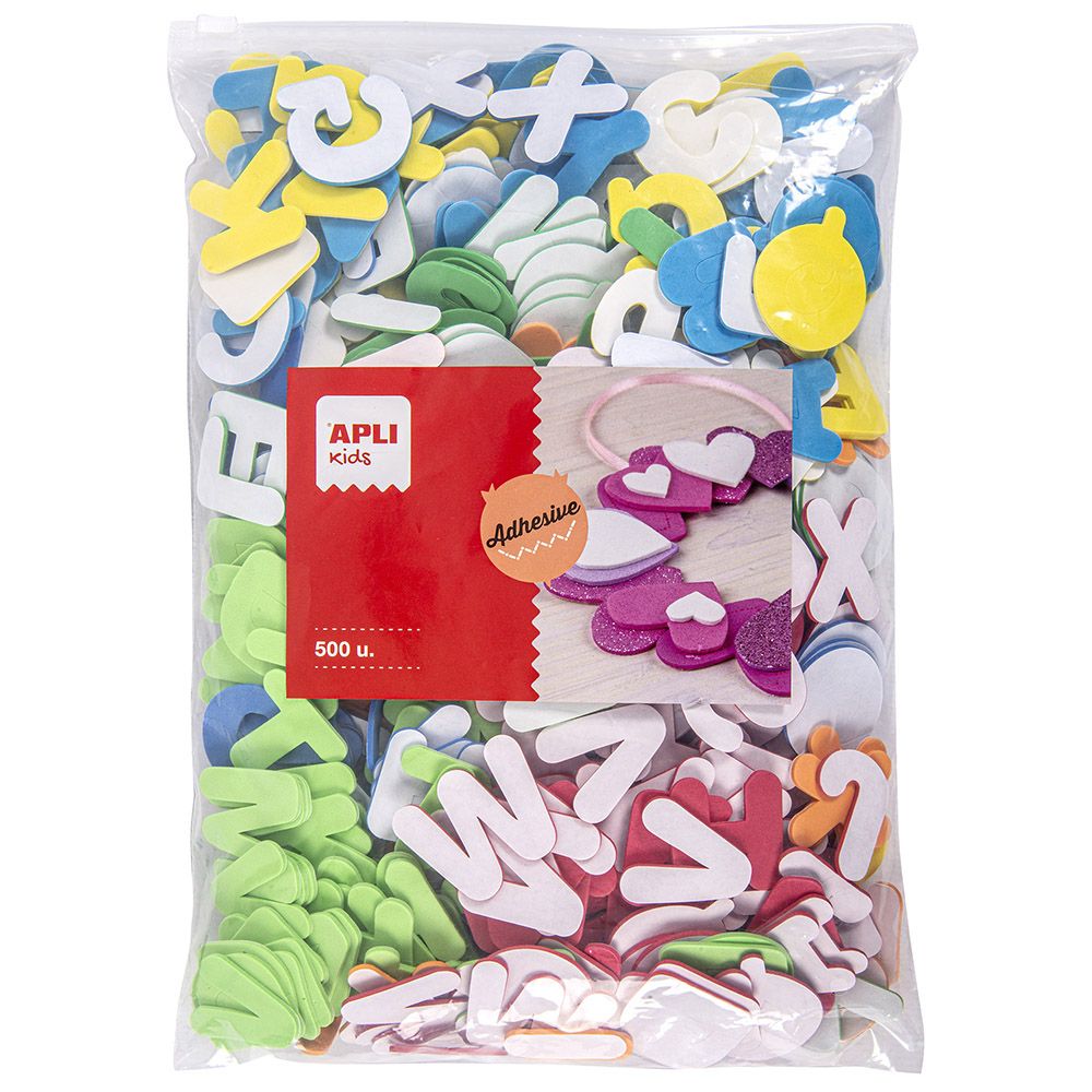 Apli kids, Самозалепващи се EVA буквички, 500 бр.