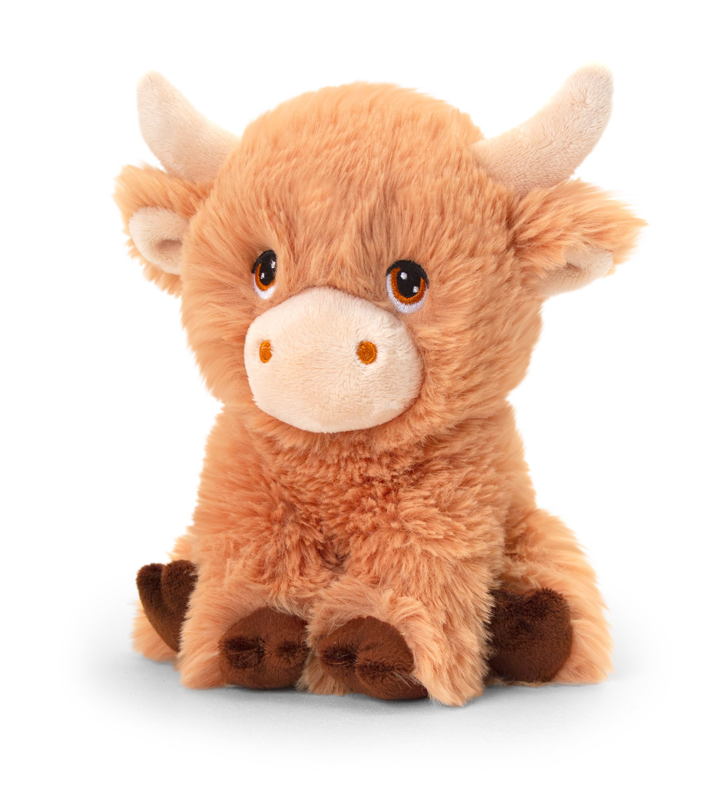 Keeleco, Екологична играчка, Кафява рунтава крава, 25 см, Keel Toys