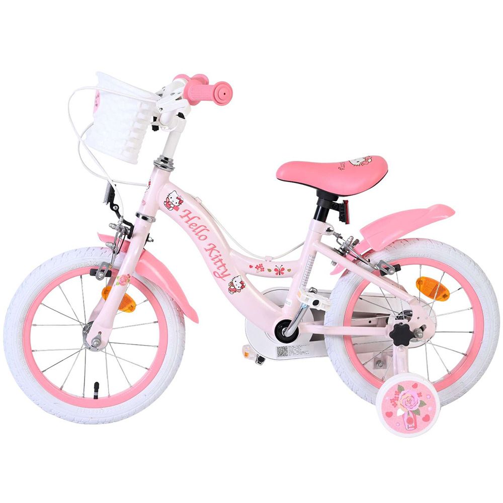 Детски велосипед с помощни колела, Hello Kitty, 14 инча, Момичета