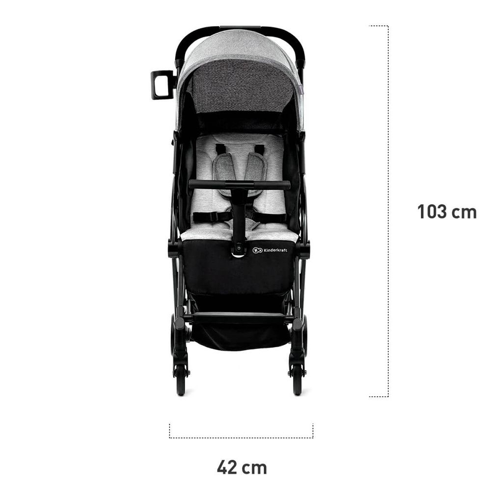 Лятна бебешка количка PILOT, сива, 0-15 кг