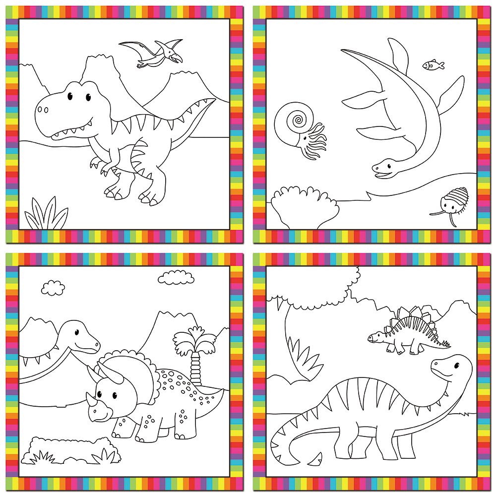 Бебешка книжка за рисуване с вода, Динозаври