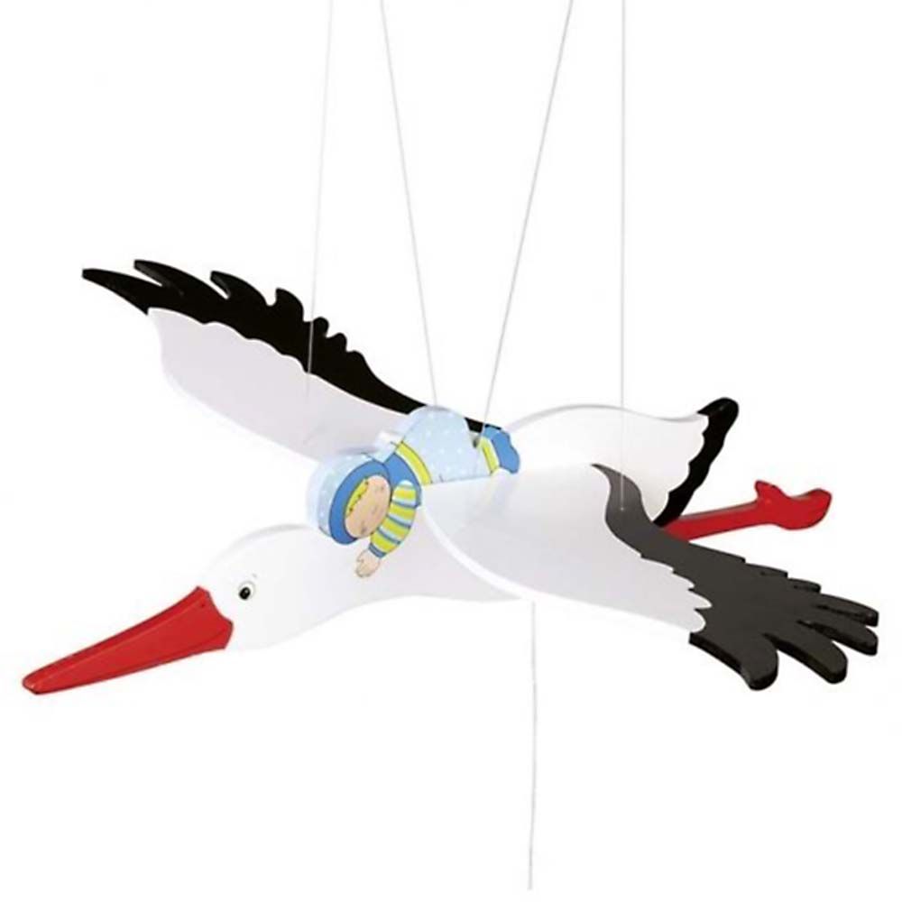 Goki, Висяща декорация за детска стая, Щъркел с бебе