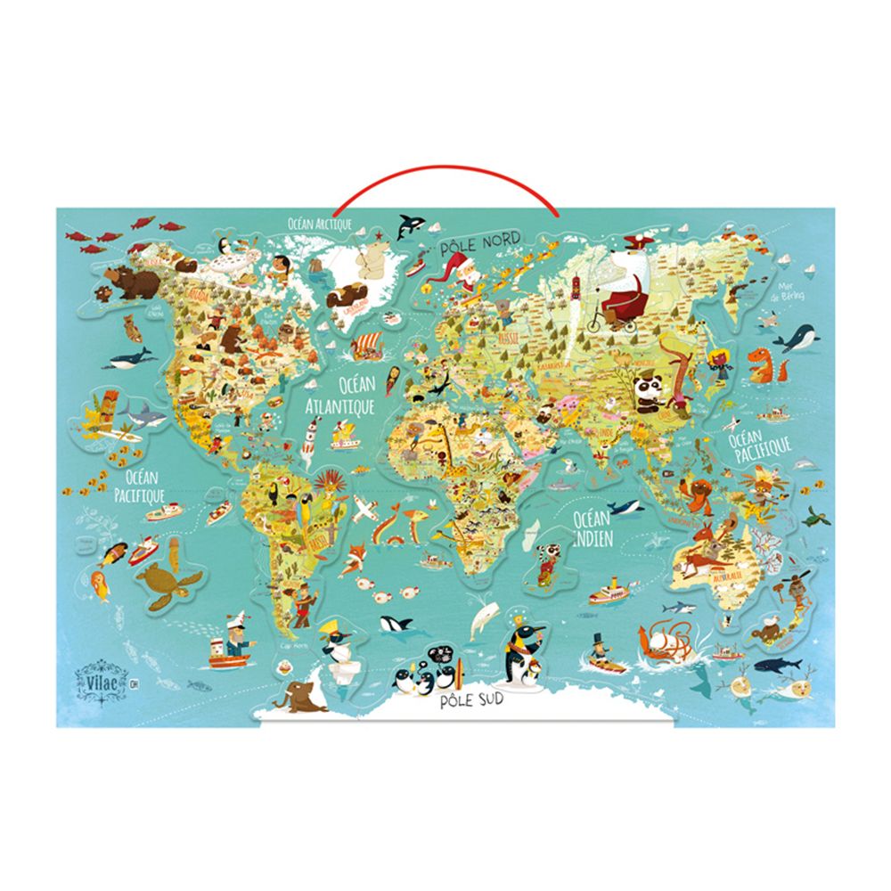 Магнитна карта на света, на аглийски език