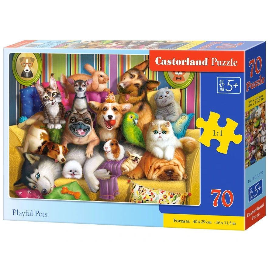 Castorland, Игриви домашни любимци, пъзел 70 части