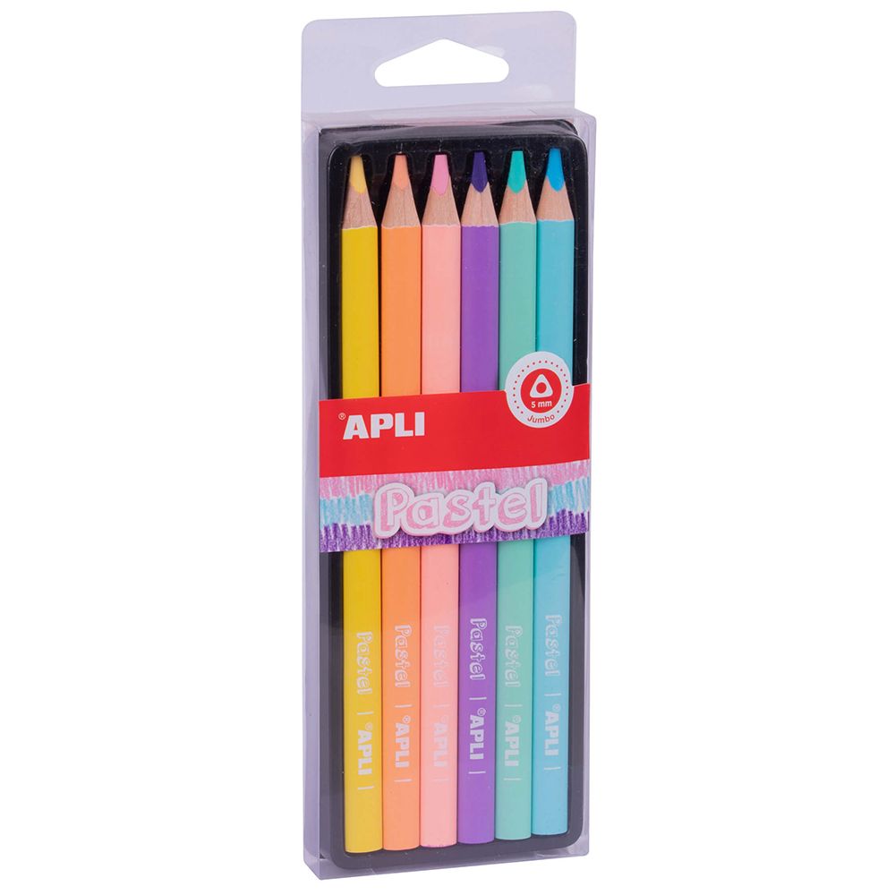 Apli kids, Комплект пастелни моливи, Jumbo, 6 цвята