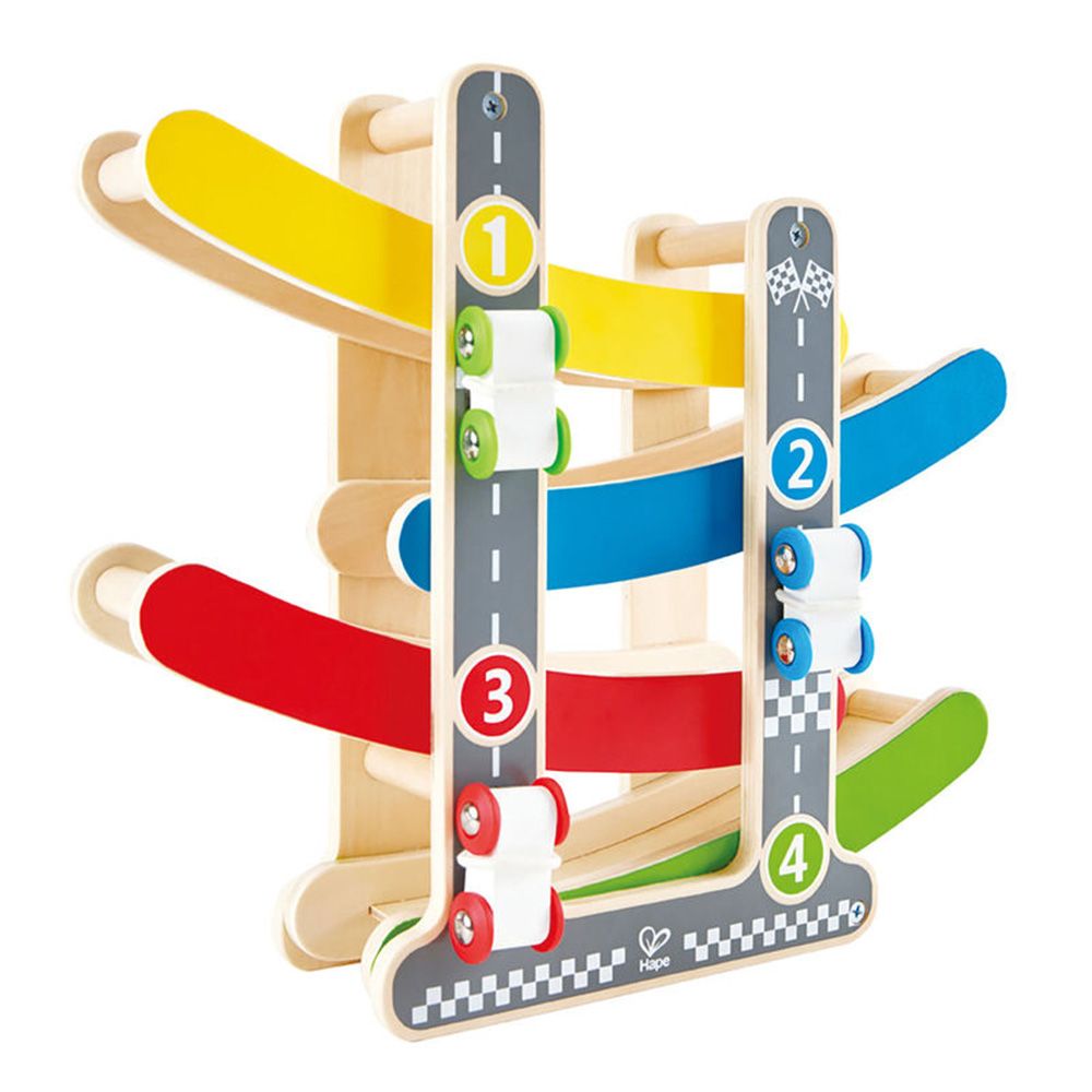 Hape, Дървено цветно роли с три колички
