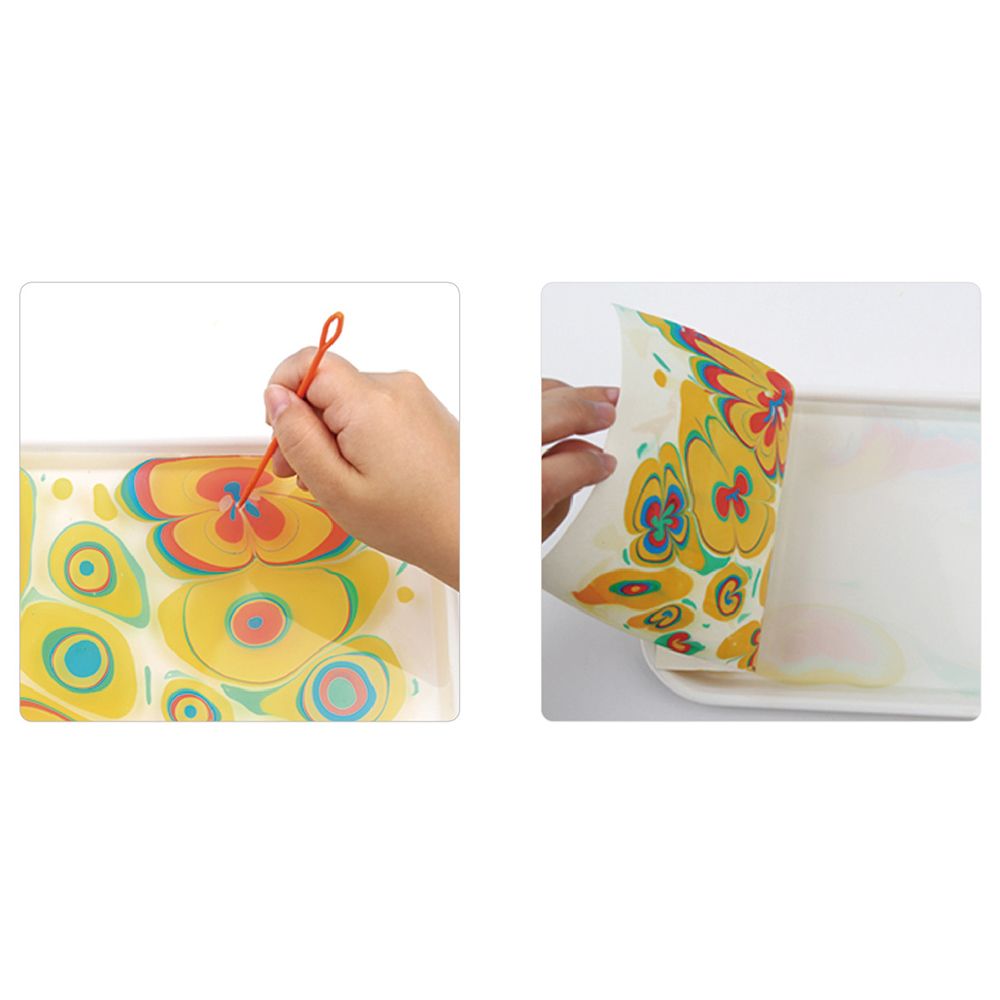 Комплект за рисуване, Мраморни картини, с 12 боички