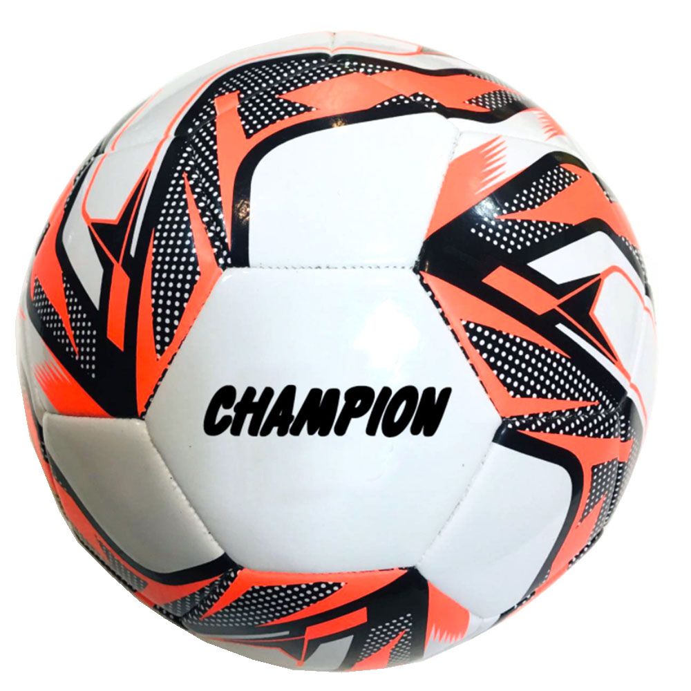 E&L Company, Футболна кожена топка, Champion, бял, оранжев