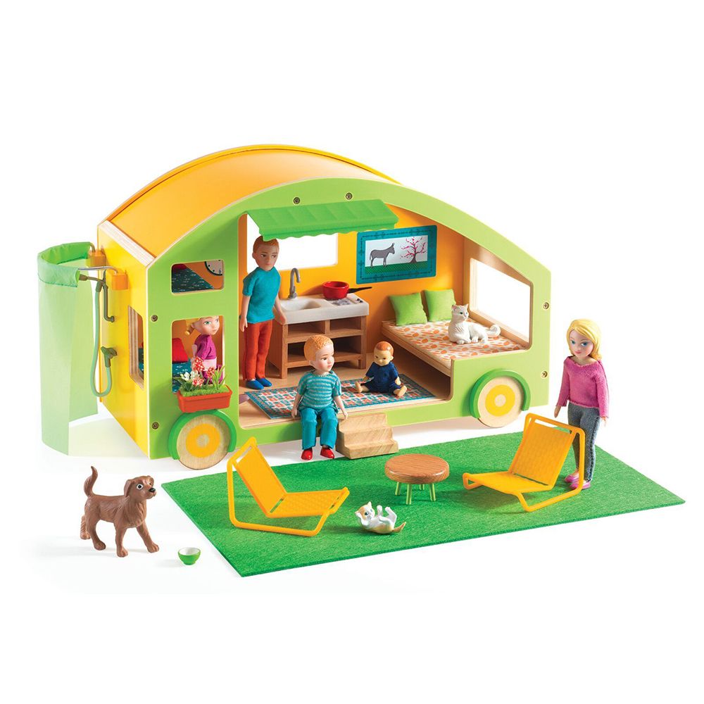 Djeco, Дървена каравана за кукли