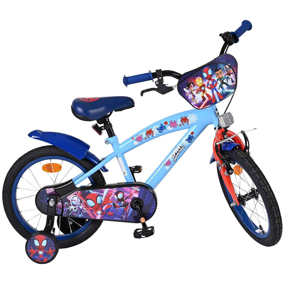 Детски велосипед с помощни колела, Spidey, 16 инча