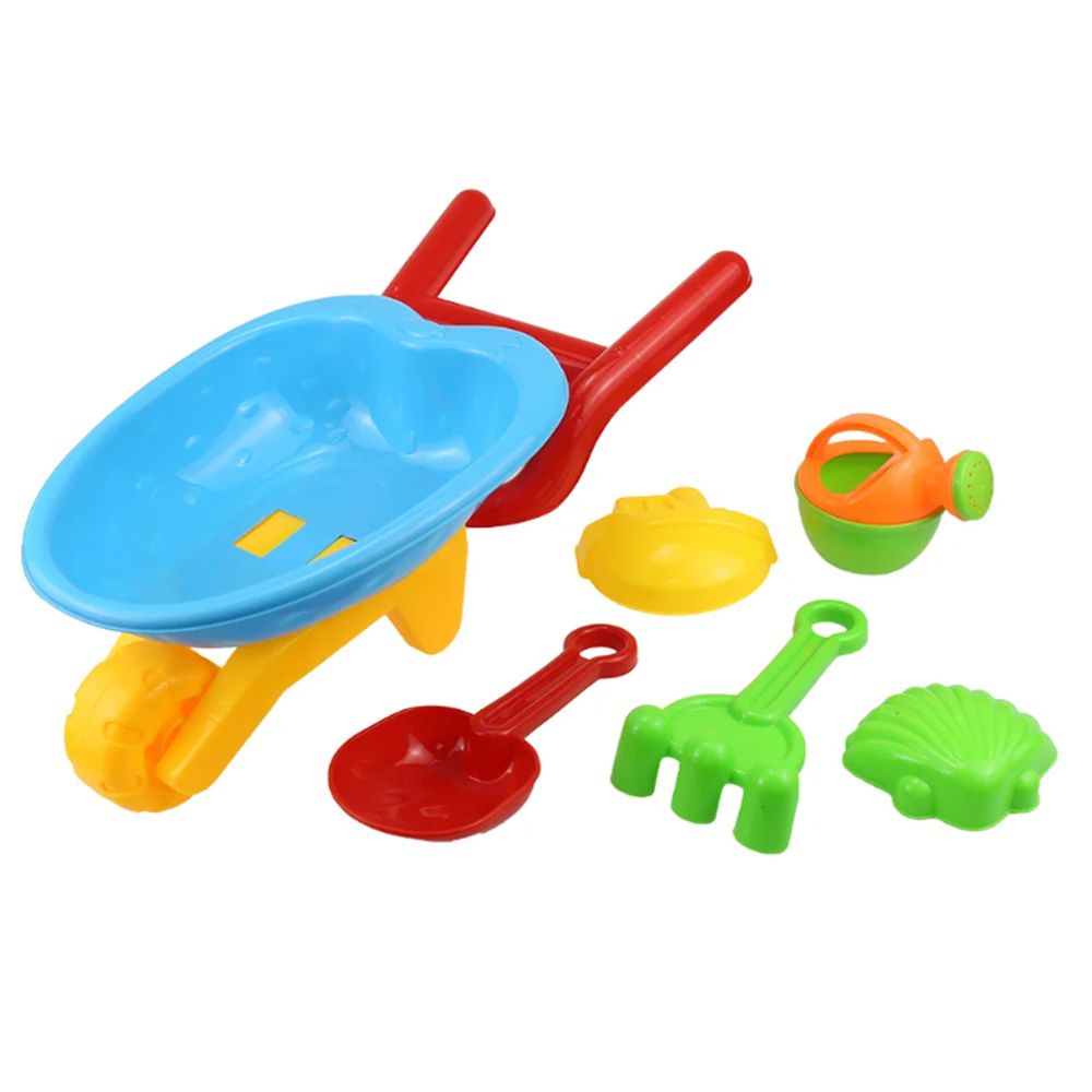 Plastica, Комплект играчки за плаж с количка, 5 бр.