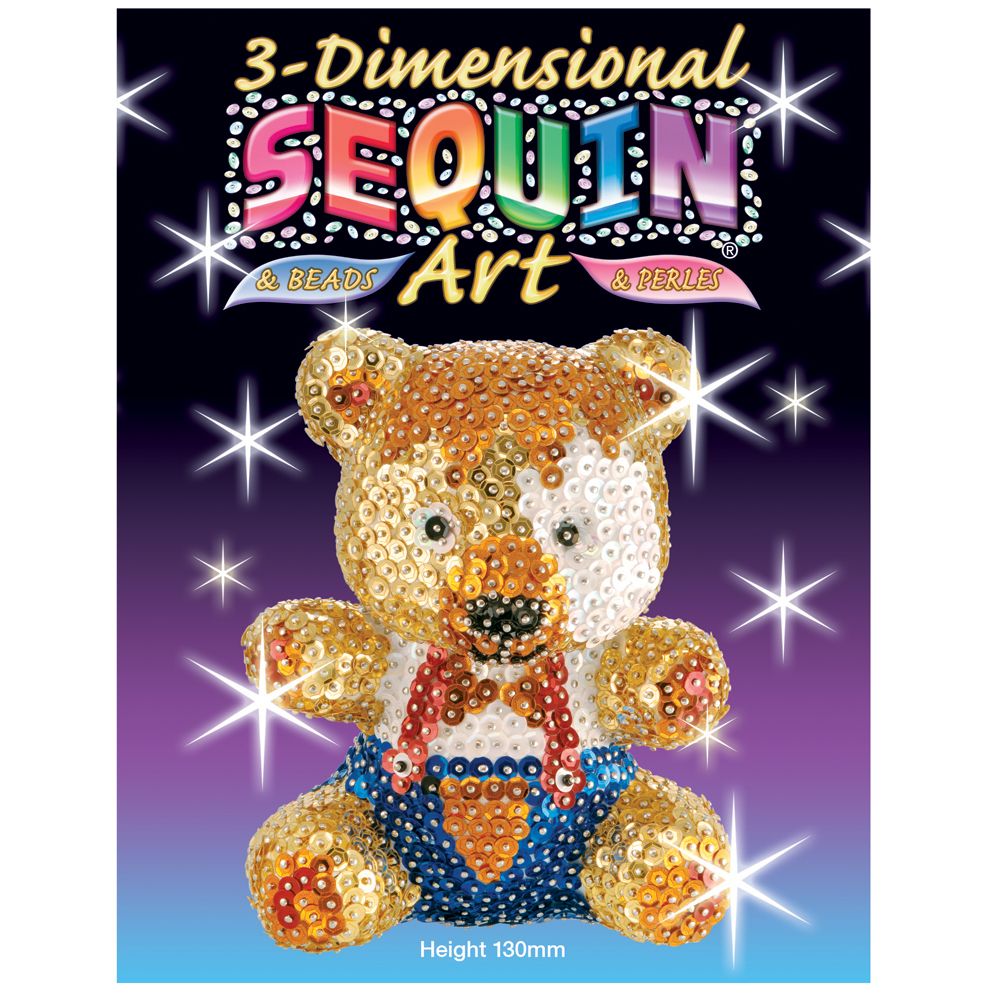 Sequin art, 3D фигурка от пайети - Мече