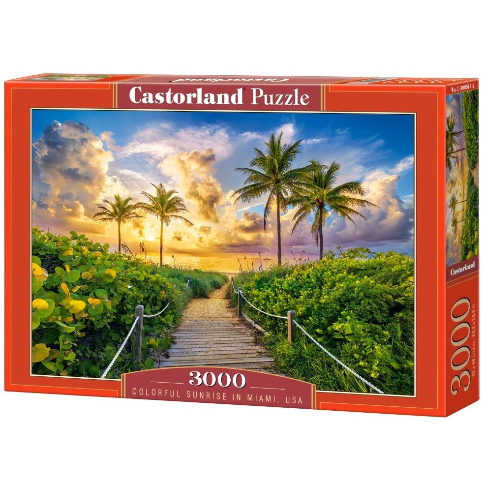 Castorland, Цветен изгрев в Маями, САЩ, пъзел 3000 части