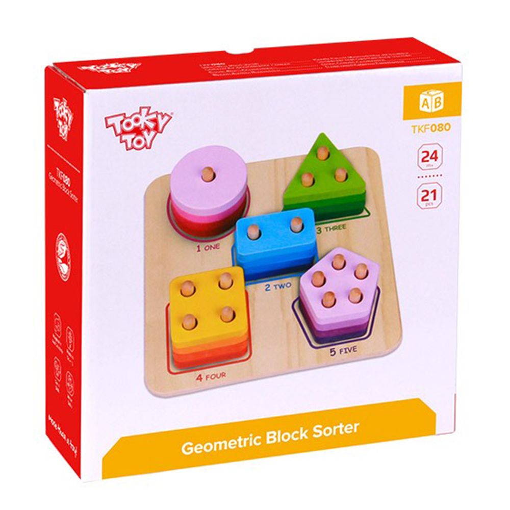 TookyToy, Дървена низанка, Цифри, форми, цветове
