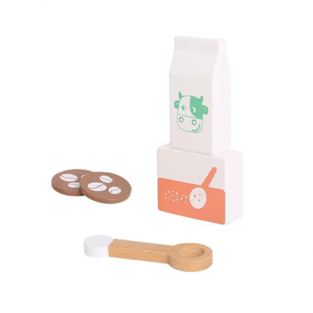 Дървена кафе машина с принадлежности