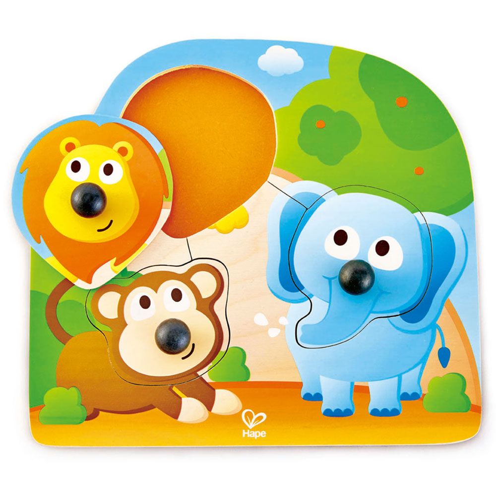 Hape, Дървен бебешки пъзел, Зоопарк