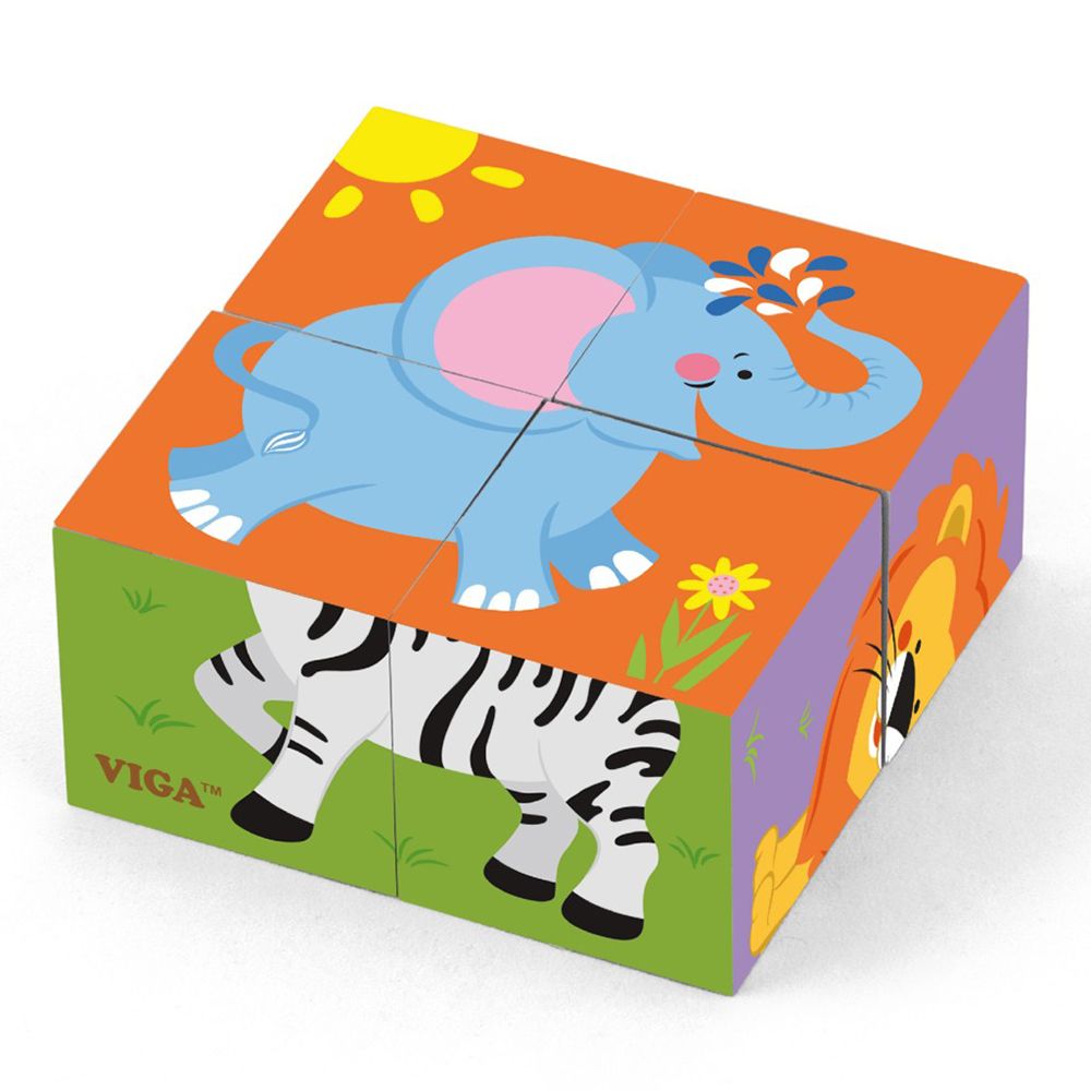 Viga toys, Дървени кубчета, Джунгла
