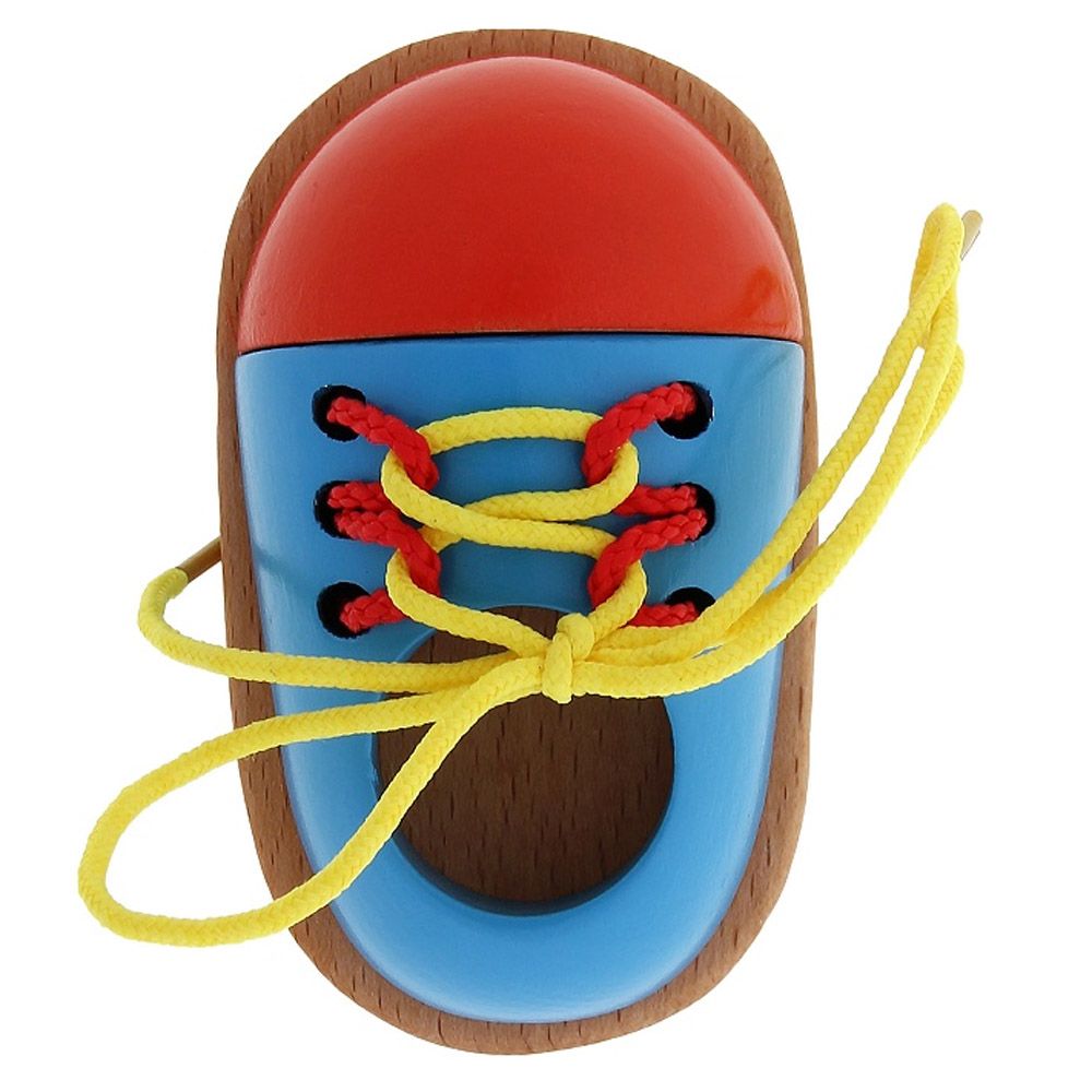 Дървена обувка с връзки за връзване