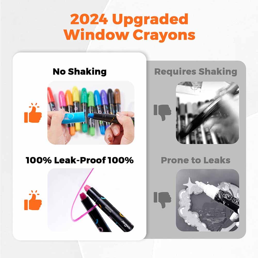 Пастели за стъкло, с въртящ механизъм, 6 цвята