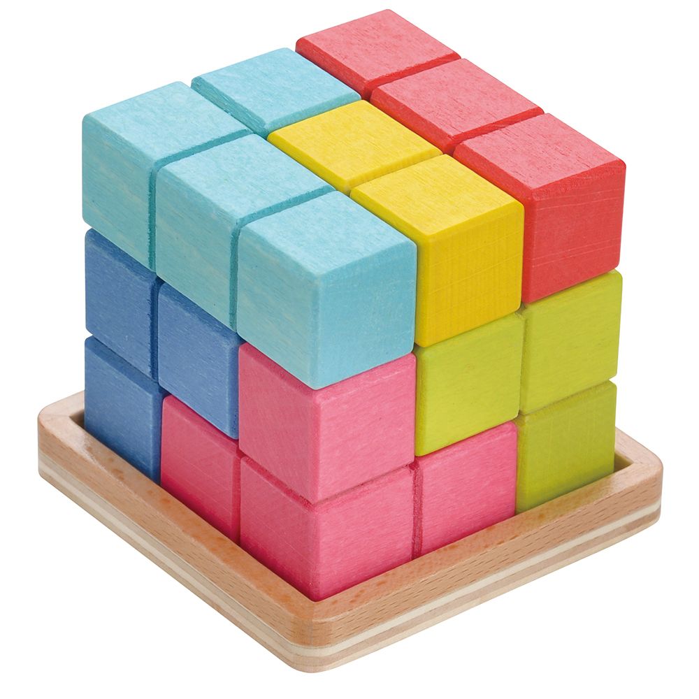 Tini Toys, Дървена логически дървен пъзел, Цветен куб