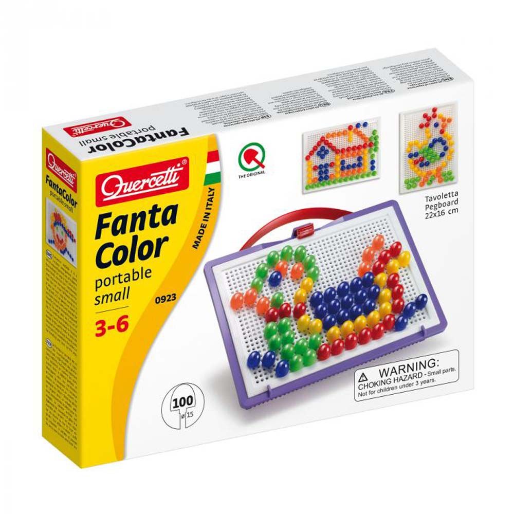 Quercetti, Мозайка FANTACOLOR PORTABLE SMALL, 100 части