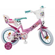 Детски велосипед Minnie, с помощни колела, 14 инча