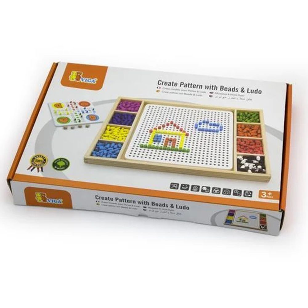 Дървена мозайка и Не се сърди човече, 2 в 1