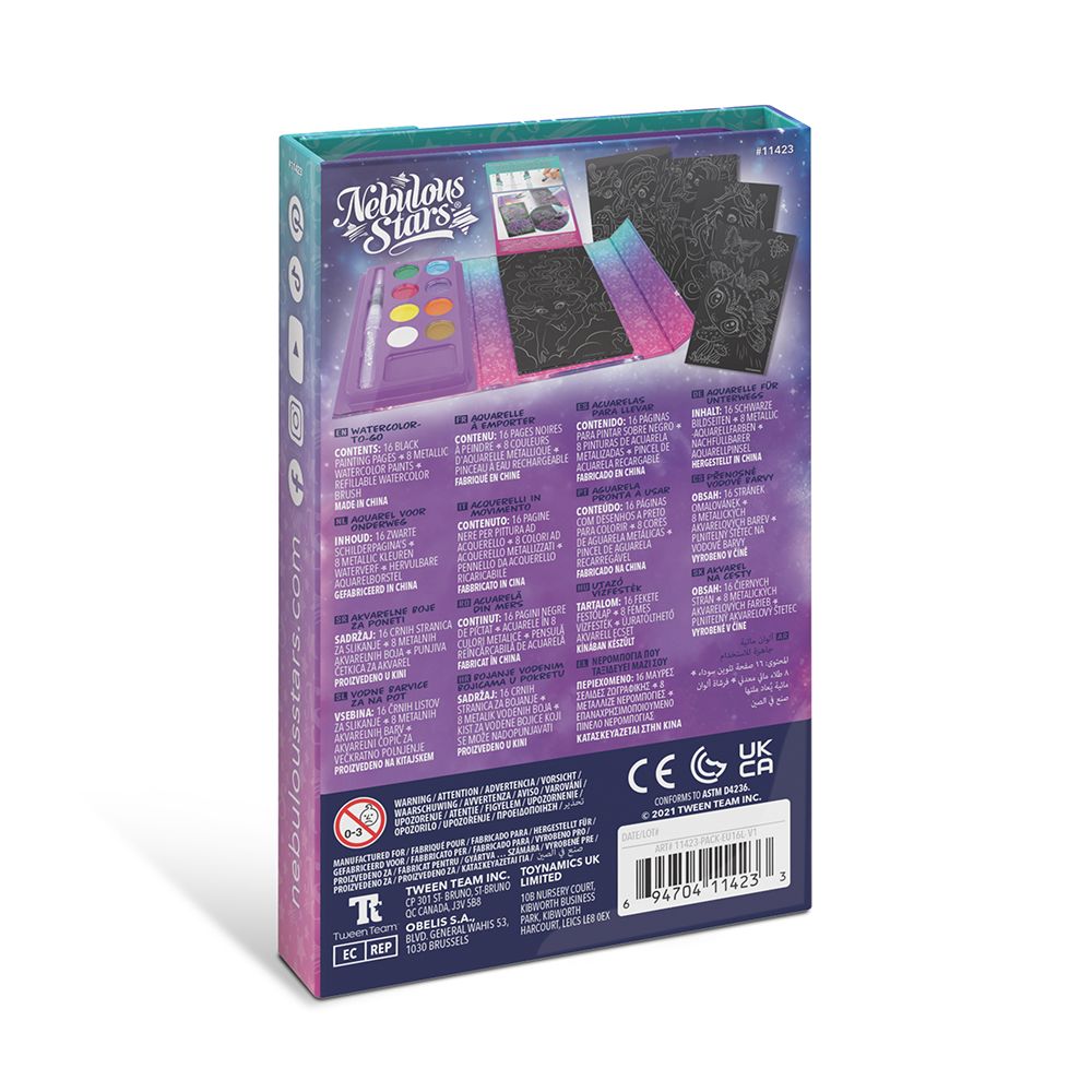 Комплект за рисуване с водни боички и черни страници