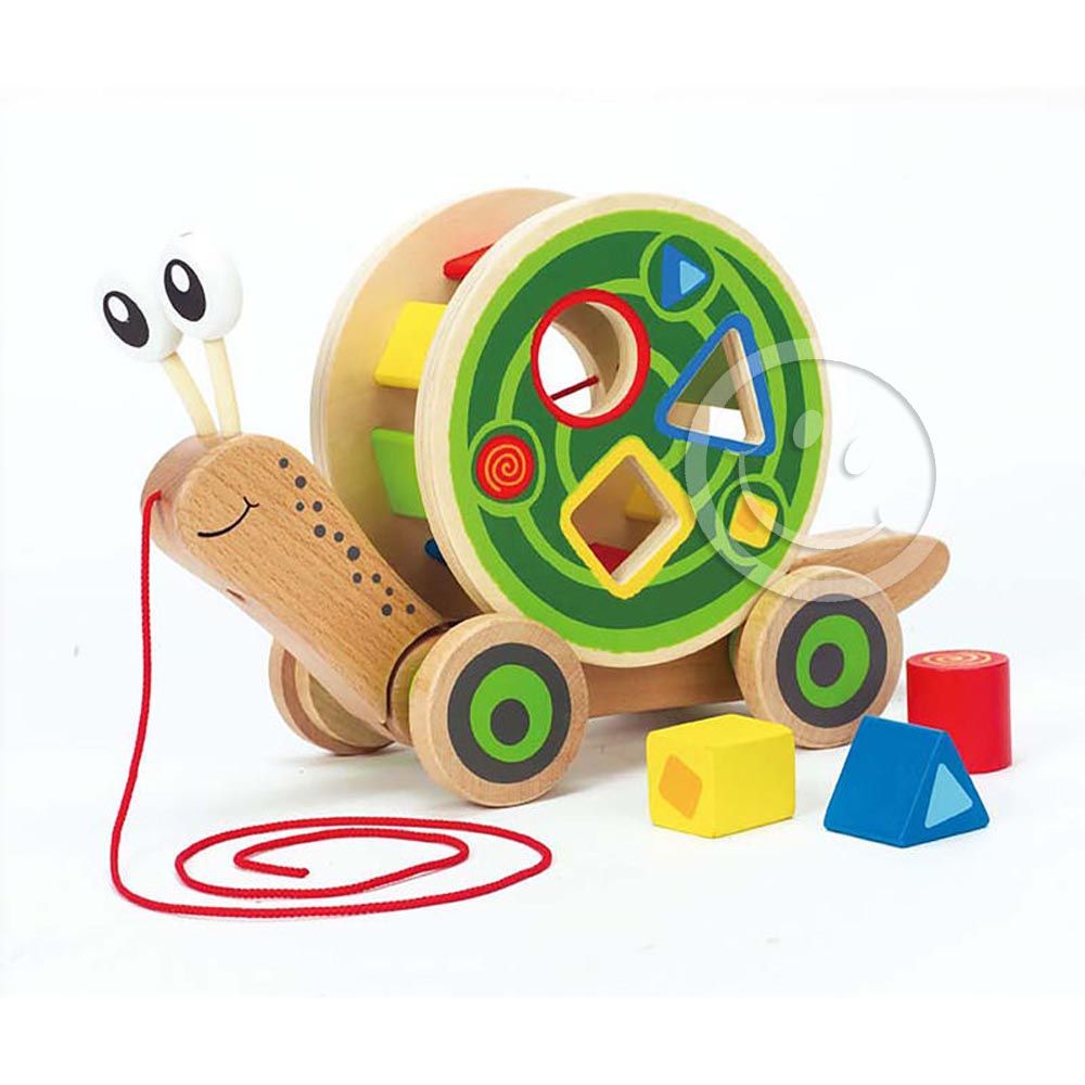 Hape, Дървена играчка за дърпане, Охлюв