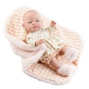 Кукла бебе Бебита, с рокля на цветя и одеяло, 45 см