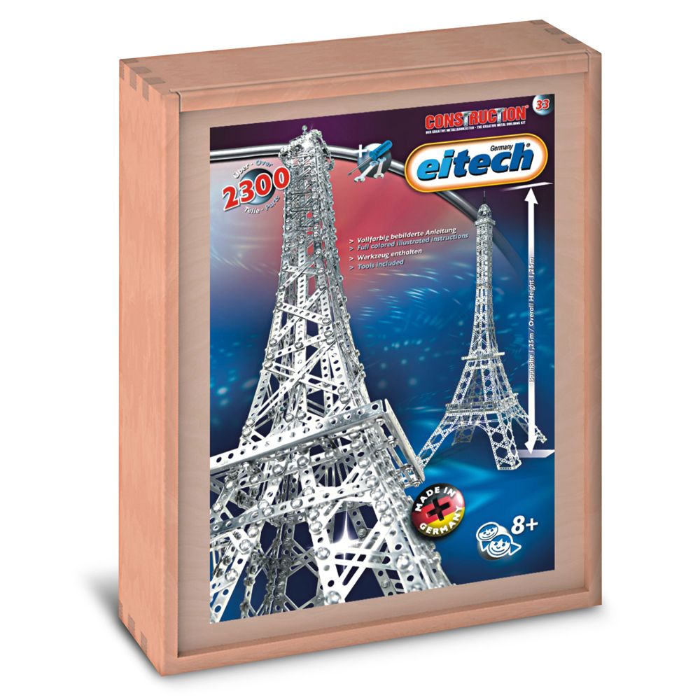 Eitech, Метален конструктор, Айфелова кула Deluxe - 125 см, 200 части, по поръчка