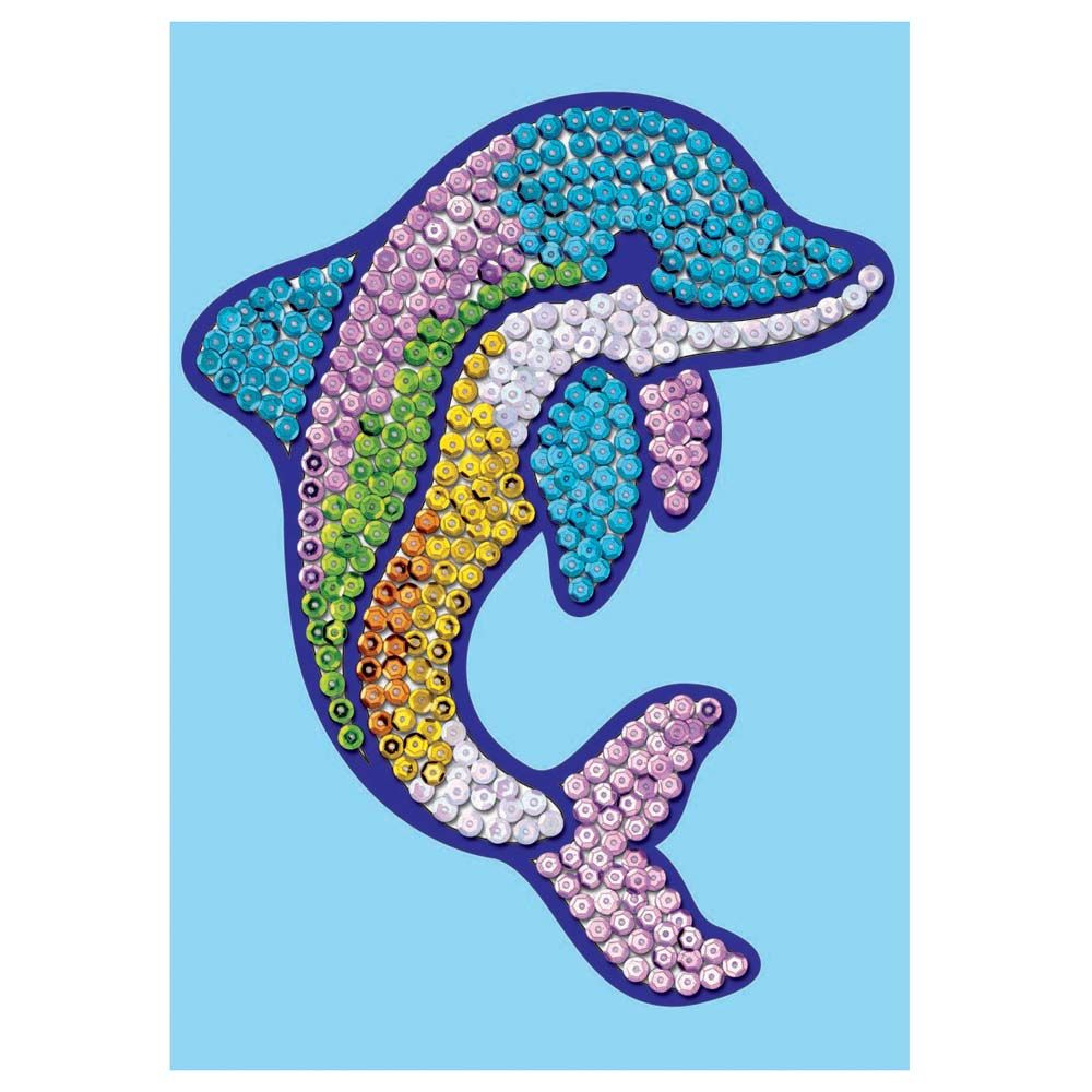 Sequin art, Изкуство с пайети, Делфинче