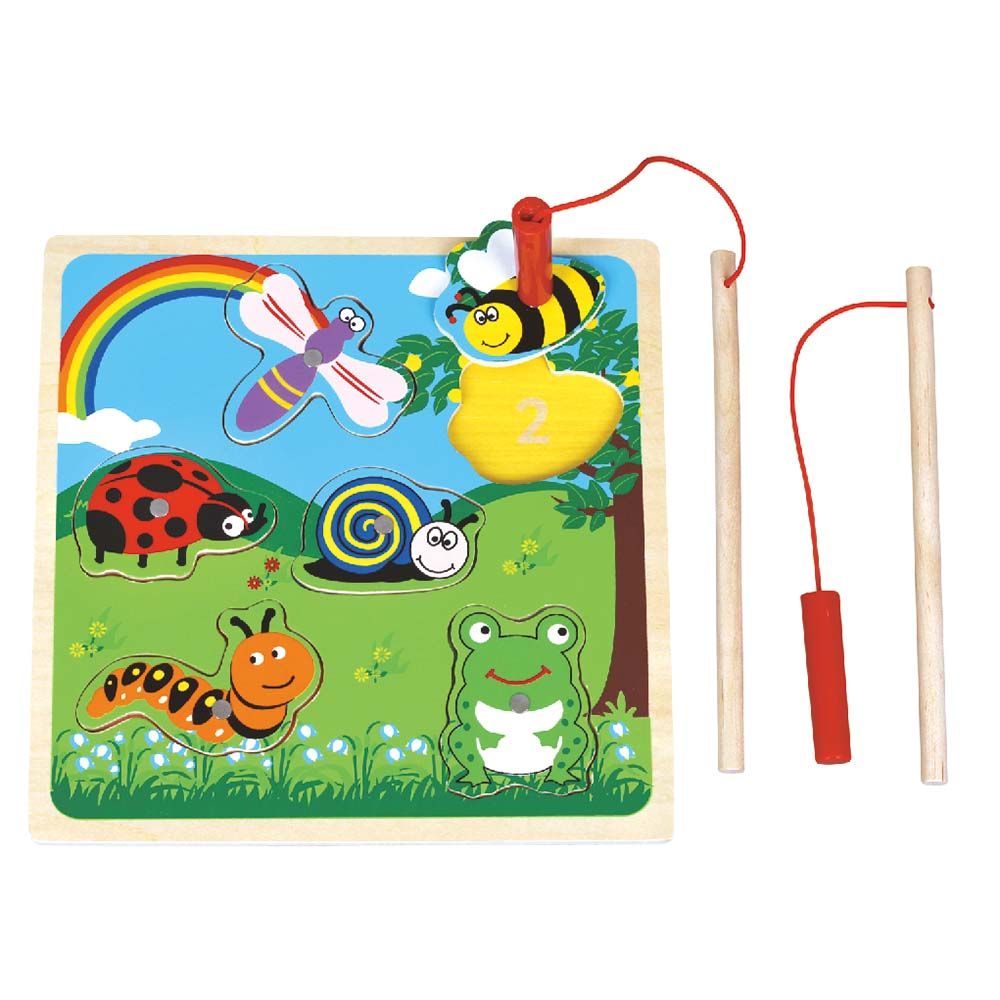 Lelin Toys, Дървена магнитна игра-пъзел, На лов за буболечки