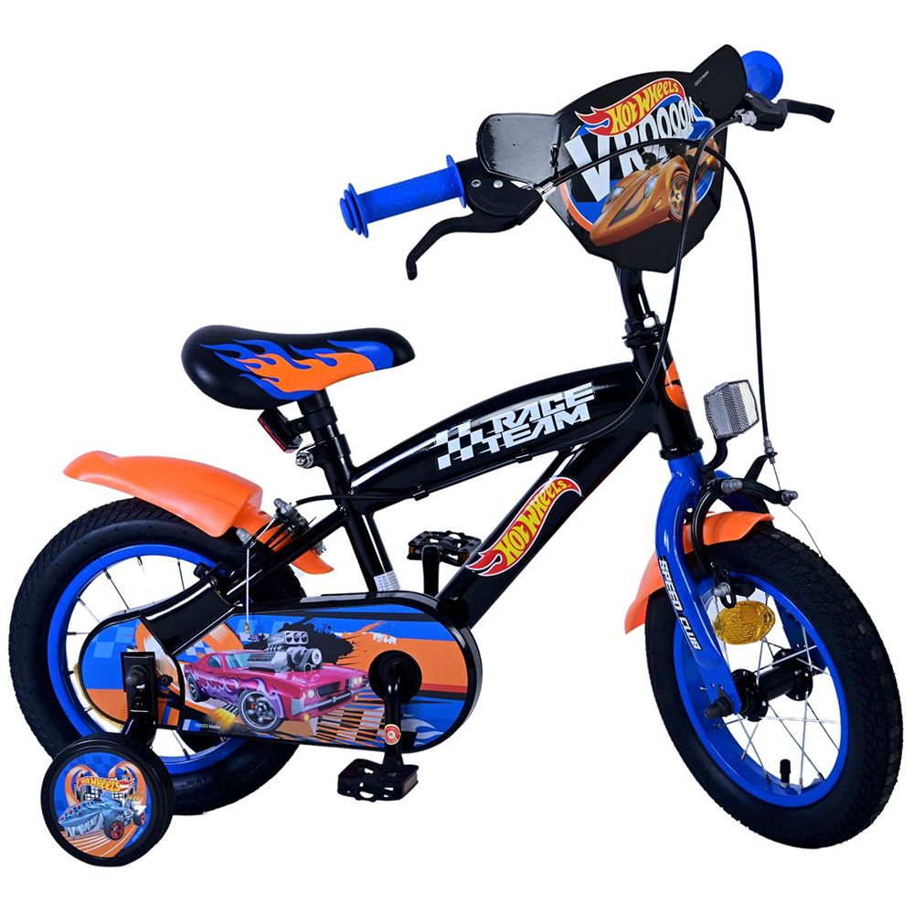 Детски велосипед с помощни колела, Hot Wheels,12 инча