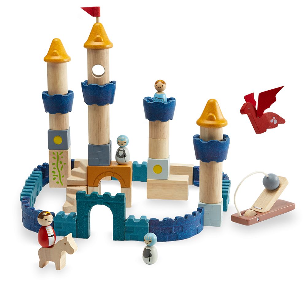 PlanToys, Дървен конструктор, Рицарски замък, 47 части