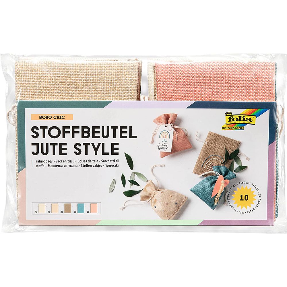 Folia Bringmann, Текстилни торбички за малки подаръци, BOHO CHIC, комплект от 10 броя